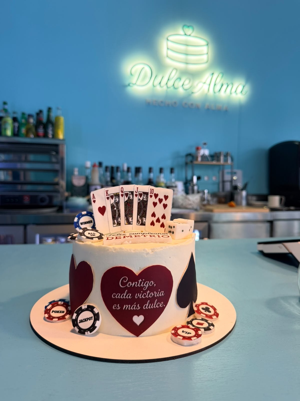 Poker night cake